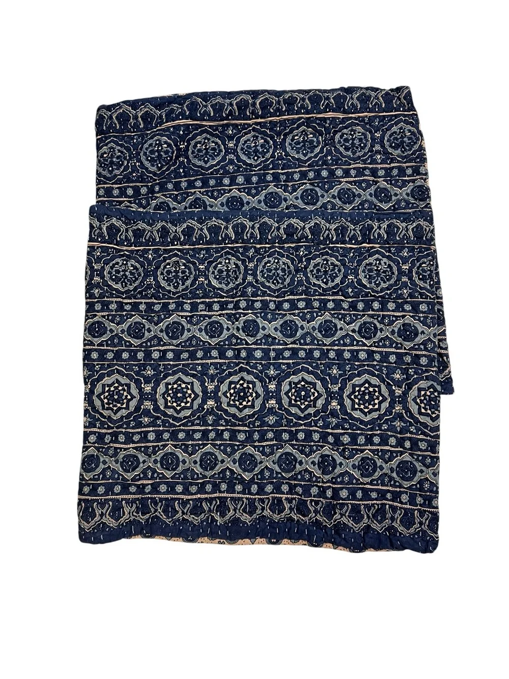 2 Pottery Barn Auden Pick Stitch Reversible Euro Shams 26” Square Zip Closure